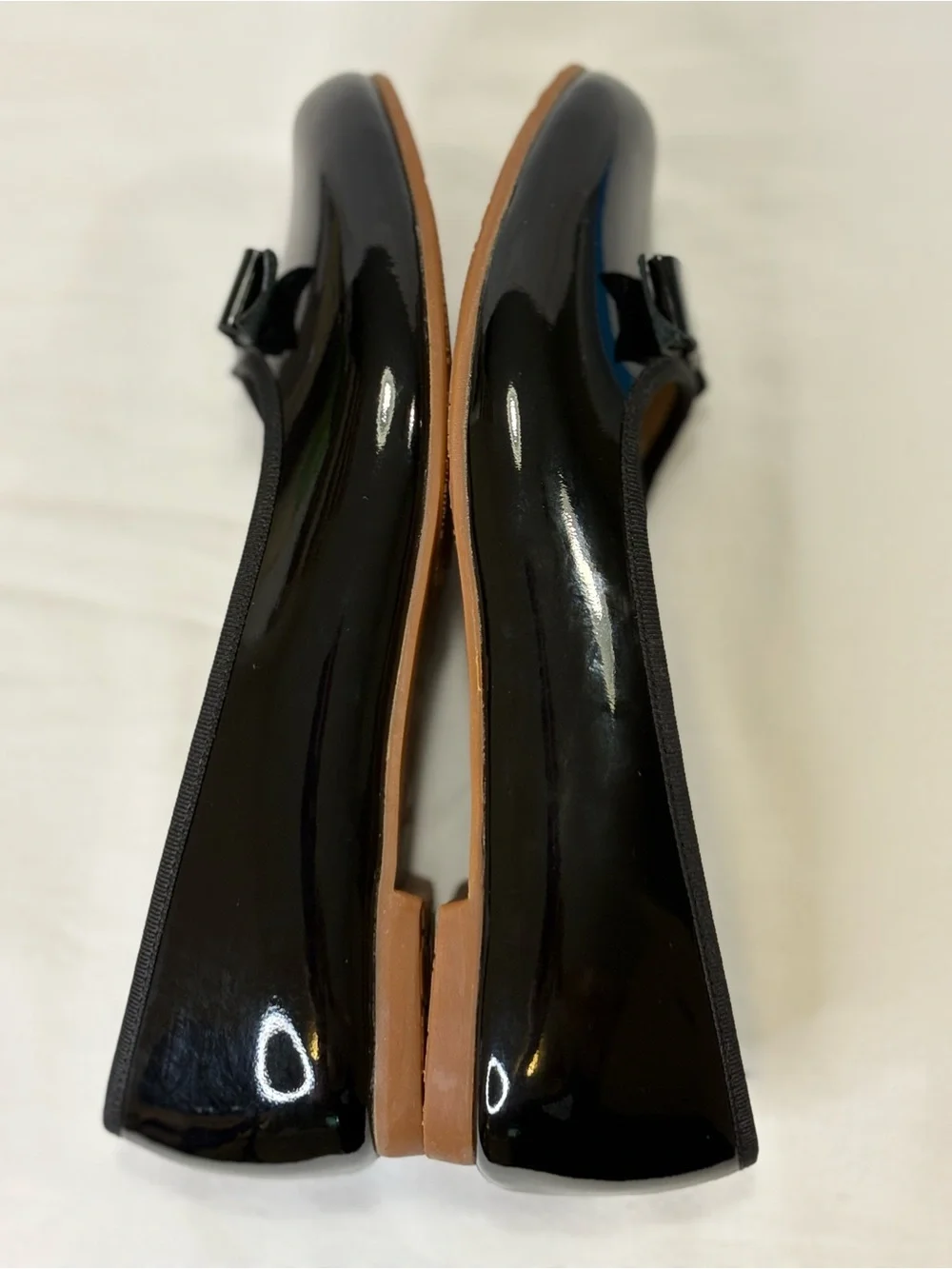 Elephantito Black Patent Leather Bow Ballet Flats SZ 1 EUC